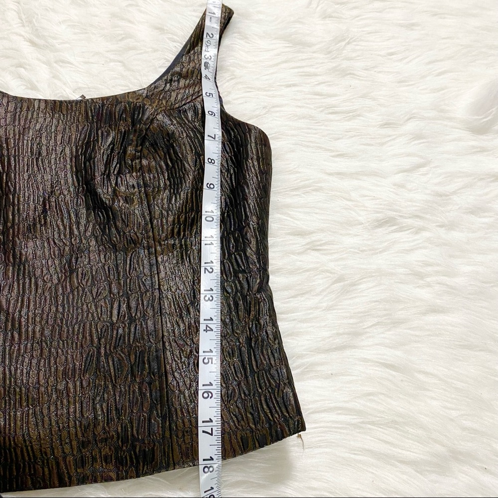 DONALD DEAL Brown Print Top - Picture 4 of 5